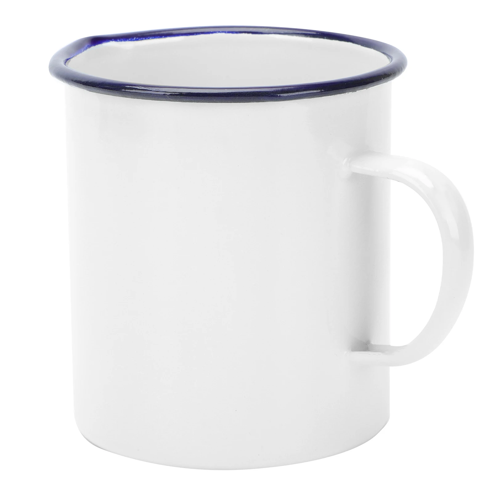 1pc Tazza smaltata vintage 500 ml Nero Bianco Retro Tazza da bere Accessorio da cucina Bilancia di misurazione Portabevande Grande