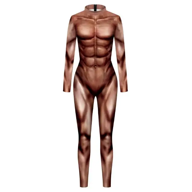 Muscle Tights Jumpsuit Cosplay Eren Jager Costume Men Women Halloween Party Performance Zentai Suit Bodysuit