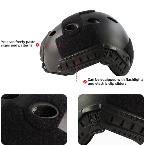 Imagen 2 del producto BOOIU-casco rápido Airsoft PJ/MH, cascos tácticos CS para montar en tiro, Paintball, equipo de protección militar para deportes al aire libre