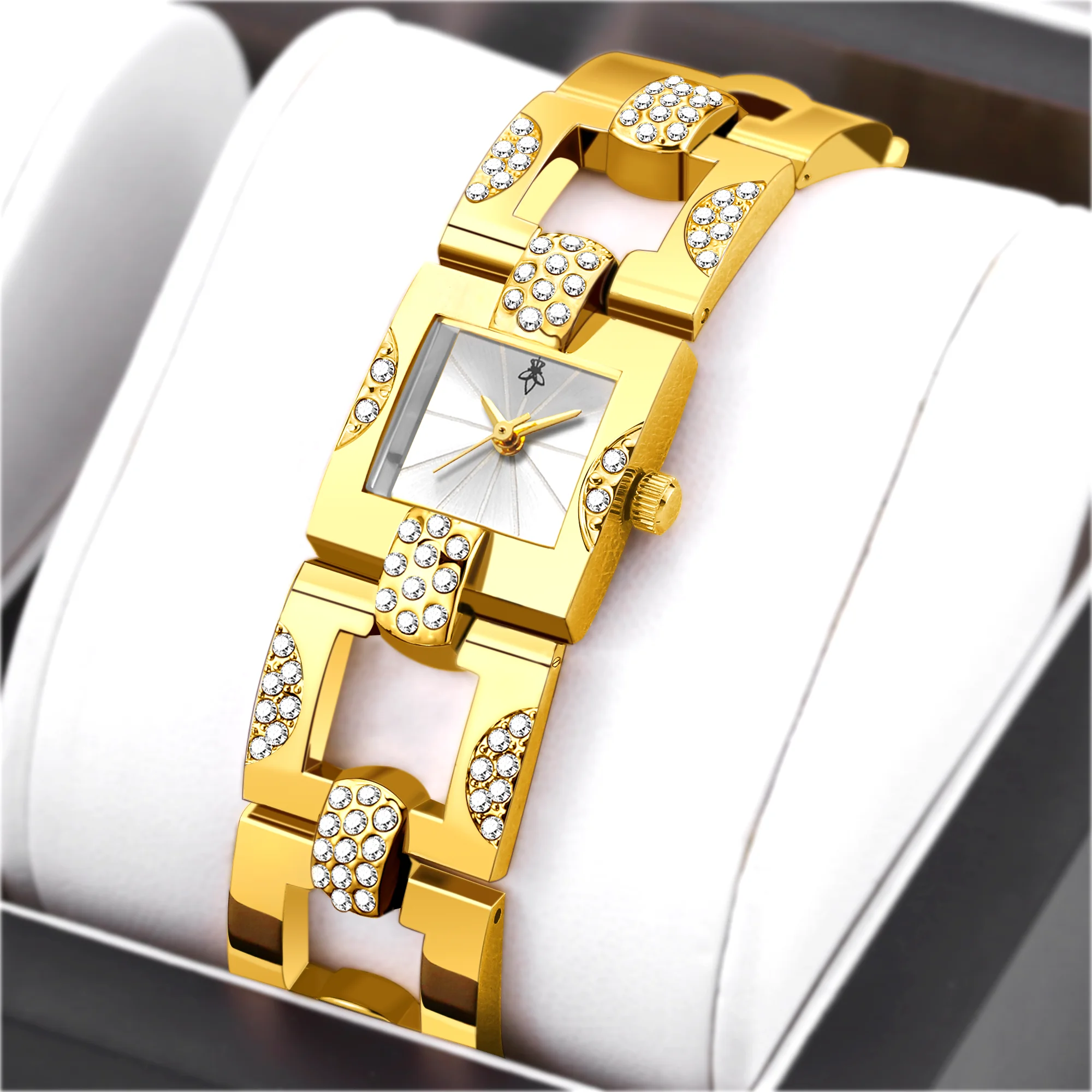 

Женские кварцевые часы YaLaLuSi со стразами и полым дизайном в комплекте с элегантной подарочной коробкой, идеальный подарок для женщин