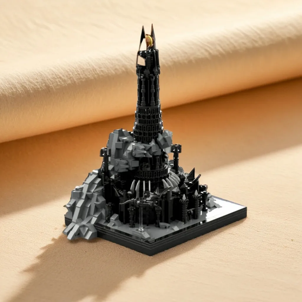 

1084 шт. Moc Midi Scale Barad Dur moc diy Строительный комплект-Ужасающие черные башни Образовательные строительные блоки Игрушки на день рождения Подарок