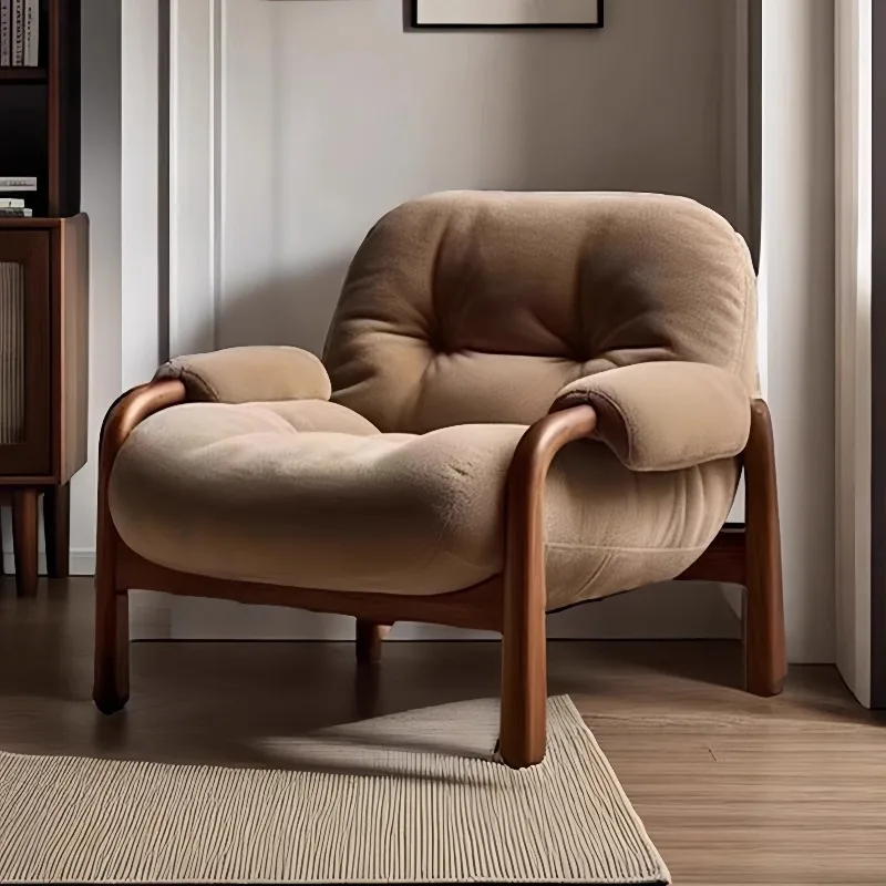

New Chinese-style solid wood sofa villa living room simple single