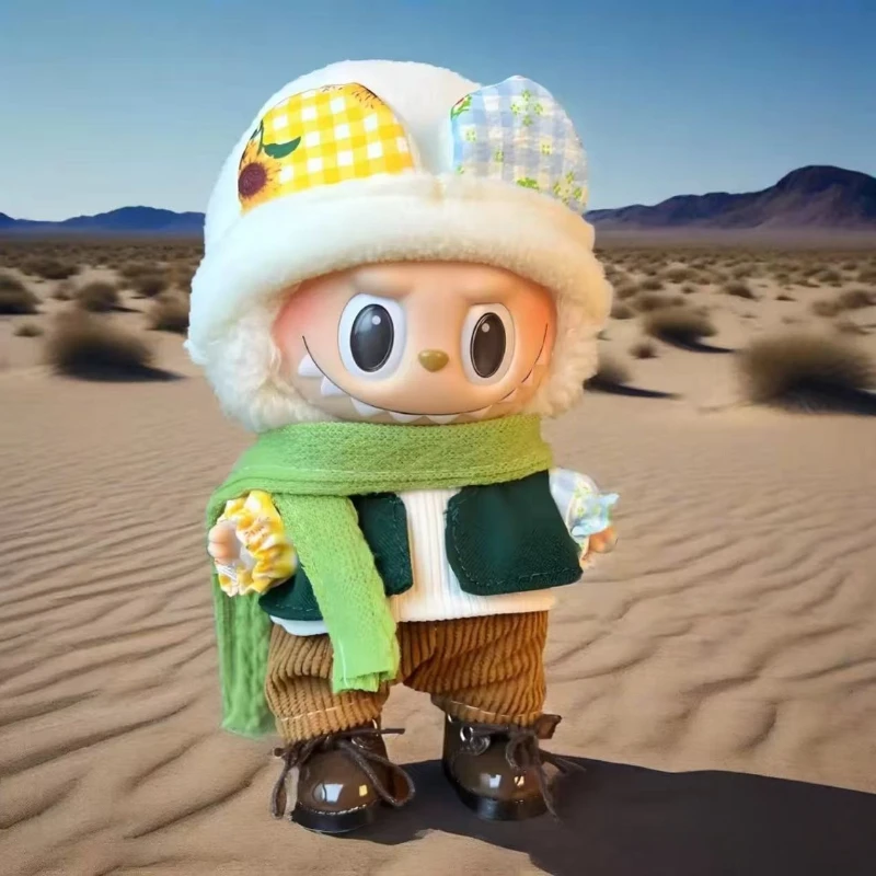 Ropa Labubu For 17cm Labubu Set Retro Style Hat Set Artistic Style Small Painter's Clothing Labubu Outfit