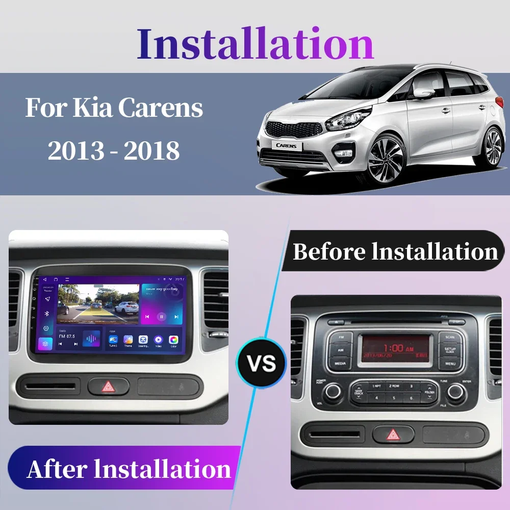 For Kia Carens 2014 2015 2016 2017 Android Car Radio Multimedia Player Navigation GPS Carplay QLED Touch Screen Auto Stereo WIFI