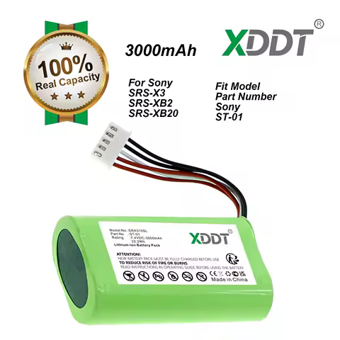 7.4V 3000mAh Replacement Speaker Battery ST-01 Compatible with Sony SRS-X3 SRS-XB2 SRS-XB20 Portable Audio Device