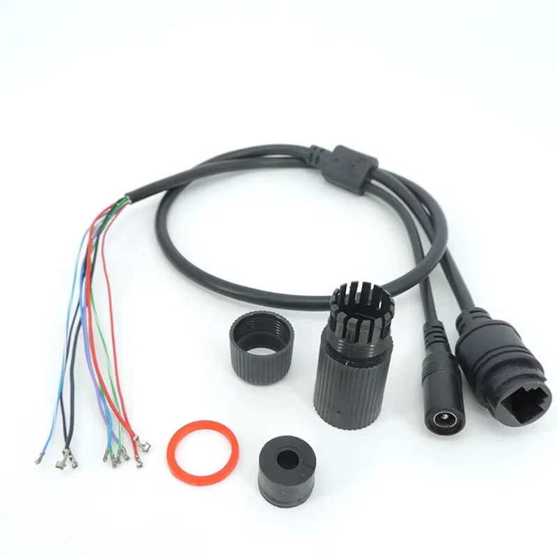 9 Core Dual Head 3-piece Set With 2/8 Ports And Waterproof Cover RJ45 Tail Cable POE Network Camera Connection Cable E4