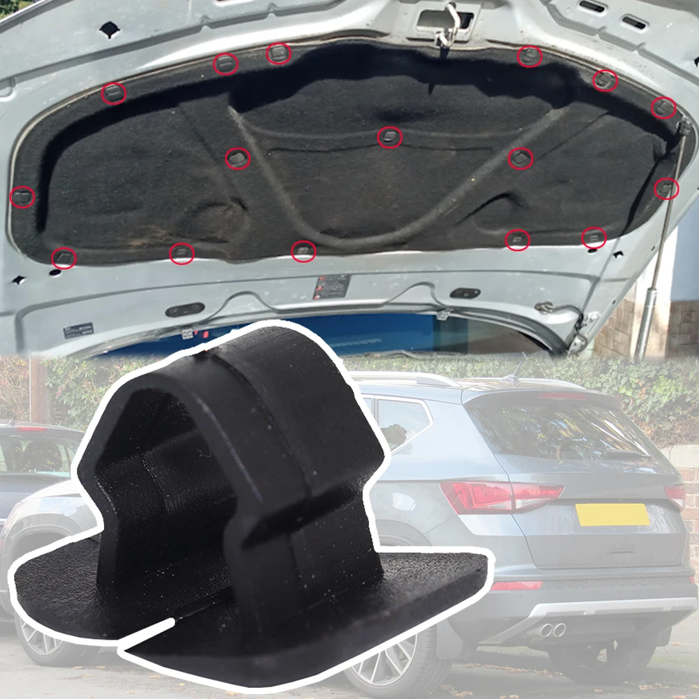 20Pcs For SEAT Cupra Ateca KH7 2016 2017 2018 2019 2020 2021 2022 Bonnet Engine Hood Sound Deadener Insulation Clips 1H5863849