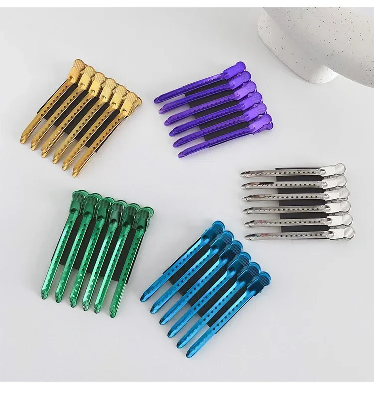 6pcs Alligator Hair Clips Hairdressing Clamps Claws Barber Sectioning Clip Crocodile Hairpin Hair Styling Tool Salon Accessorie