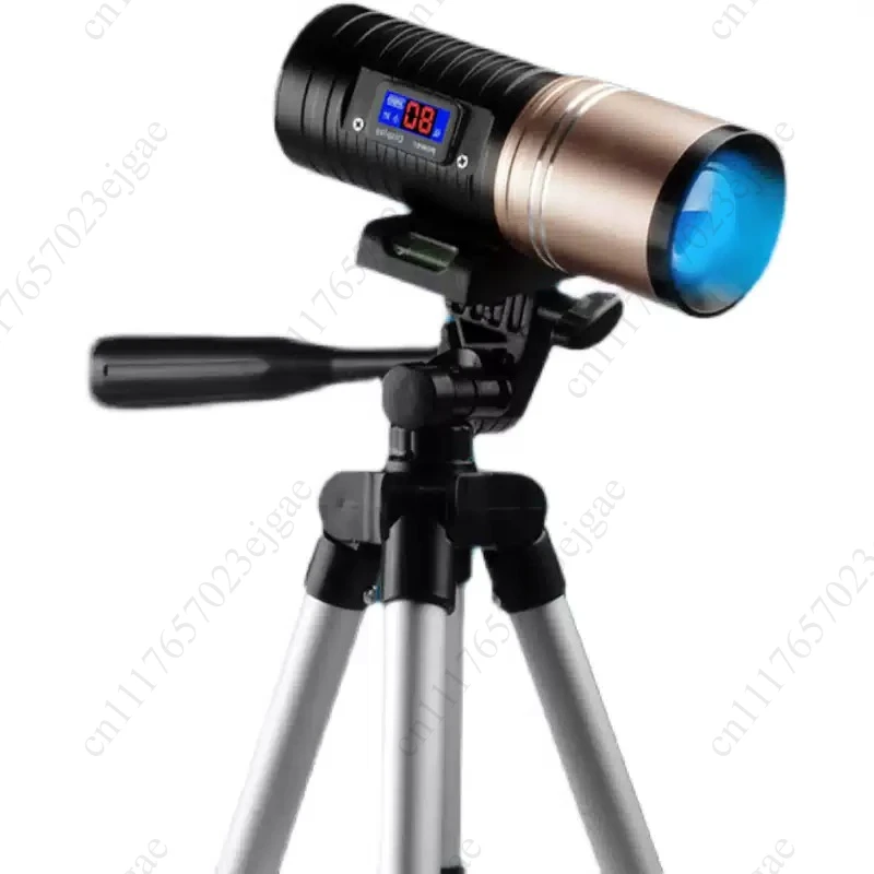 Aluminum alloy super bright light source color display, variable zoom waterproof flashlight