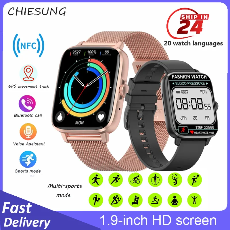 New smart watch men women heart rate blood pressure 100+ sports modes fitness Tracker Bluetooth Call Smartwatch Man