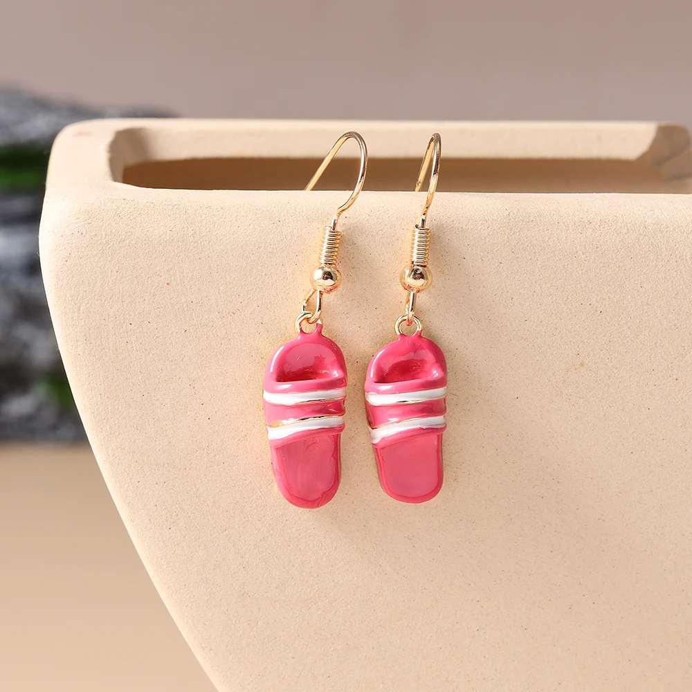 Aihua Kawaii Cartoon Hut Ohrringe Persönlichkeit Baseballkappe Strandpantoffel Hängeohrringe für Frauen Männer Urlaubsschmuck Geschenke – Detail 19