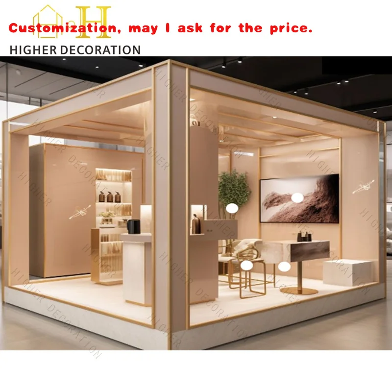 

custom.Morden Wooden Perfume Kiosk Display Cabinet Foldable and Rotatable Fragrance Showcase Shopping Mall and Perfume S