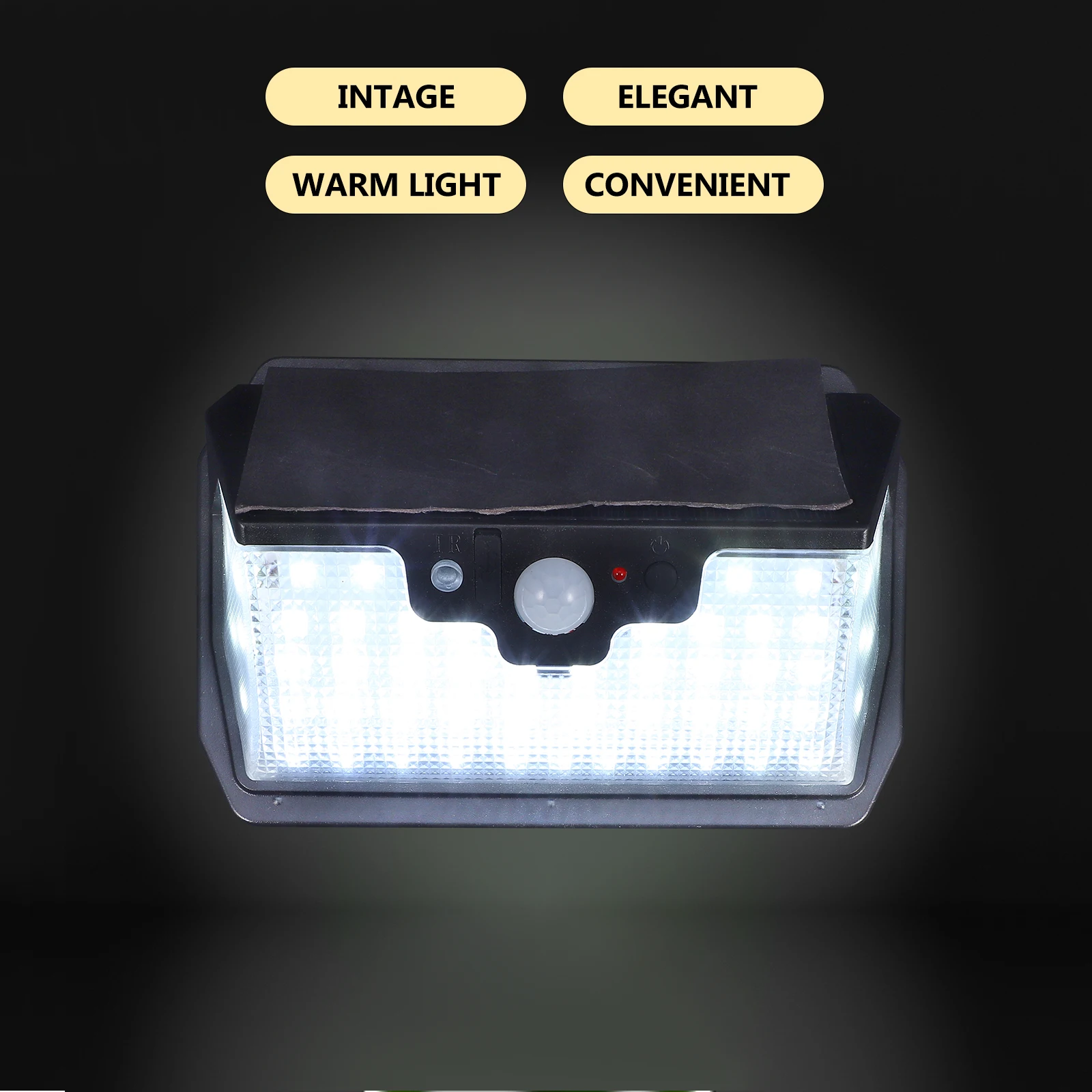 

48 LED Solar Sensor Light Outdoor Wall Lamp for Garden Patio Lawn Decoration with 5-8m Distance 120° Range Solar Panel Included