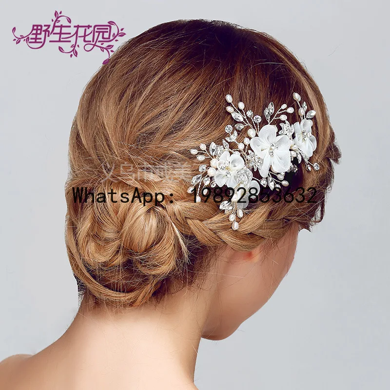 FS bridal headgear hairpin fashion wedding jewelry high-end handmade hairpin women's head flower hair accessories