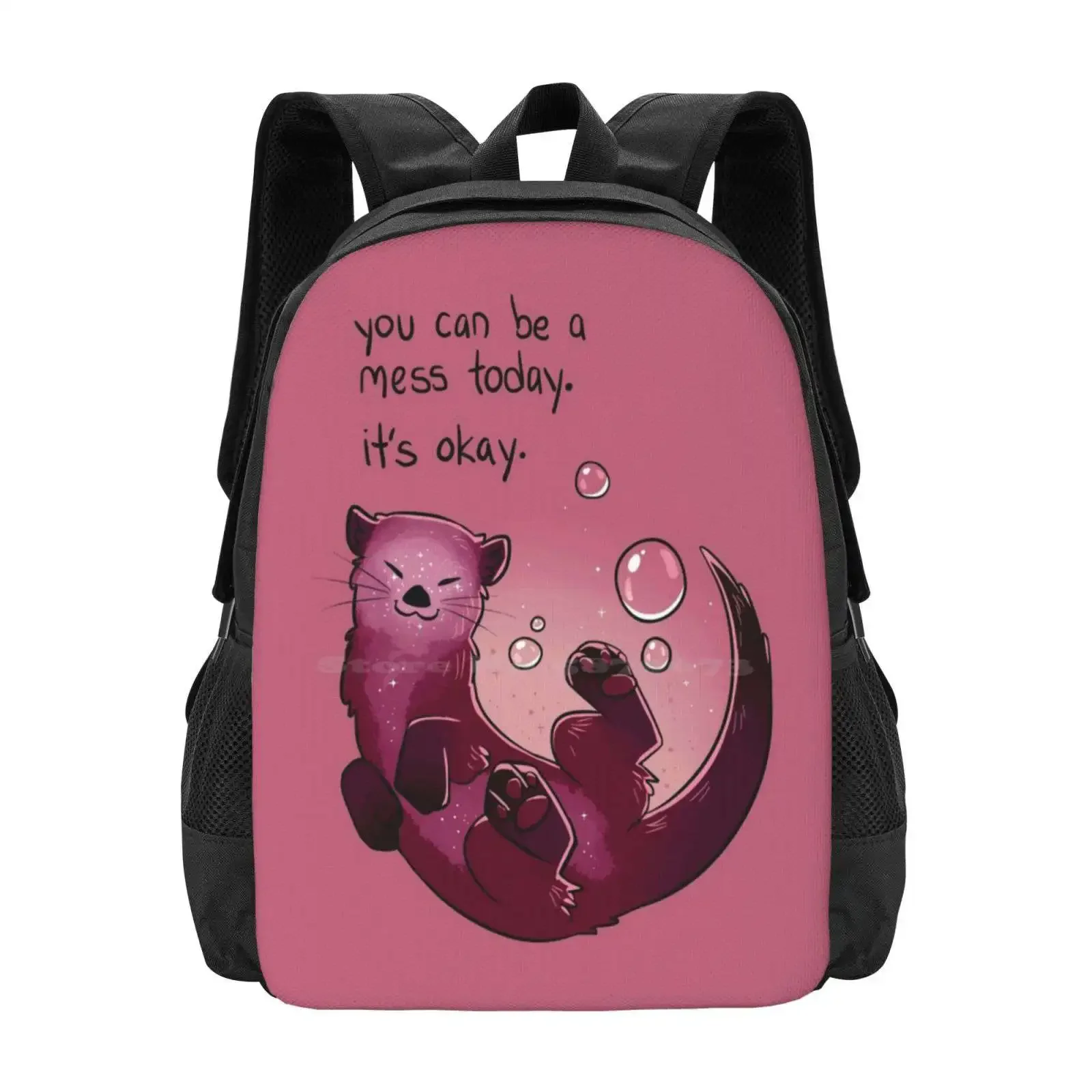 

«Ты не можете быть беспорядом сегодня» Поощрительная выдра Школьные сумки для девочек-подростков Дорожные сумки для ноутбуков Морская выдра Симпатичные мягкие ментальные сумки