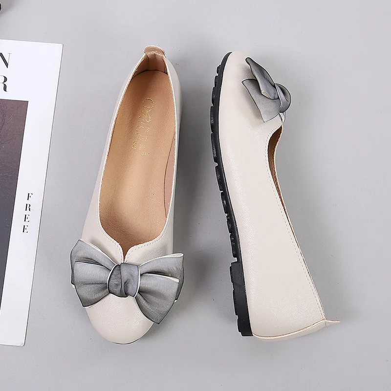 Woman Sweet Round Toe Black Barefoot Fetish Mary Janes Cute Casual Luxury Girl Shoes Floral Soft Soled Bowknot Female Flats