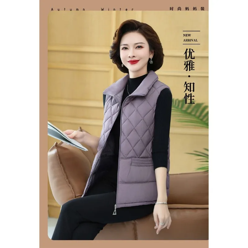Fashionable Waistcoat Lapel Lunch Break Waistcoat Cotton Coat Autumn and Winter Vest Short Versatile Down Cotton Vest