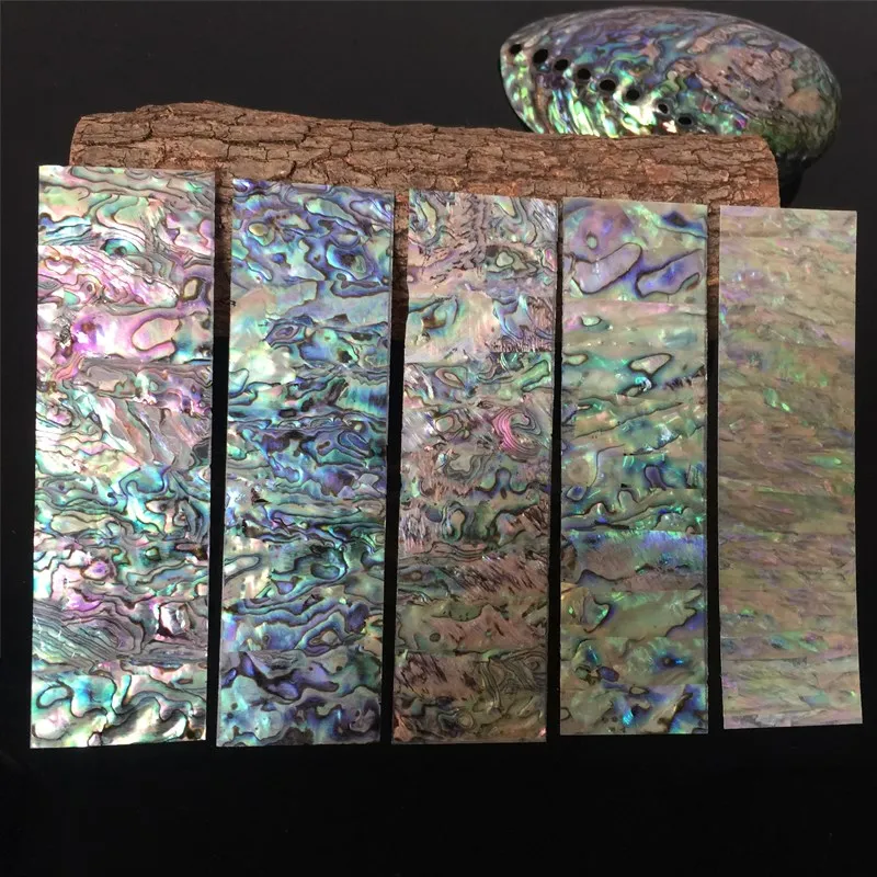 2PCS 14x4cm Thickness0.2mm Natural Abalone Shell Sheet DIY Musical Instrument Accessories Crafts Decoration Materials