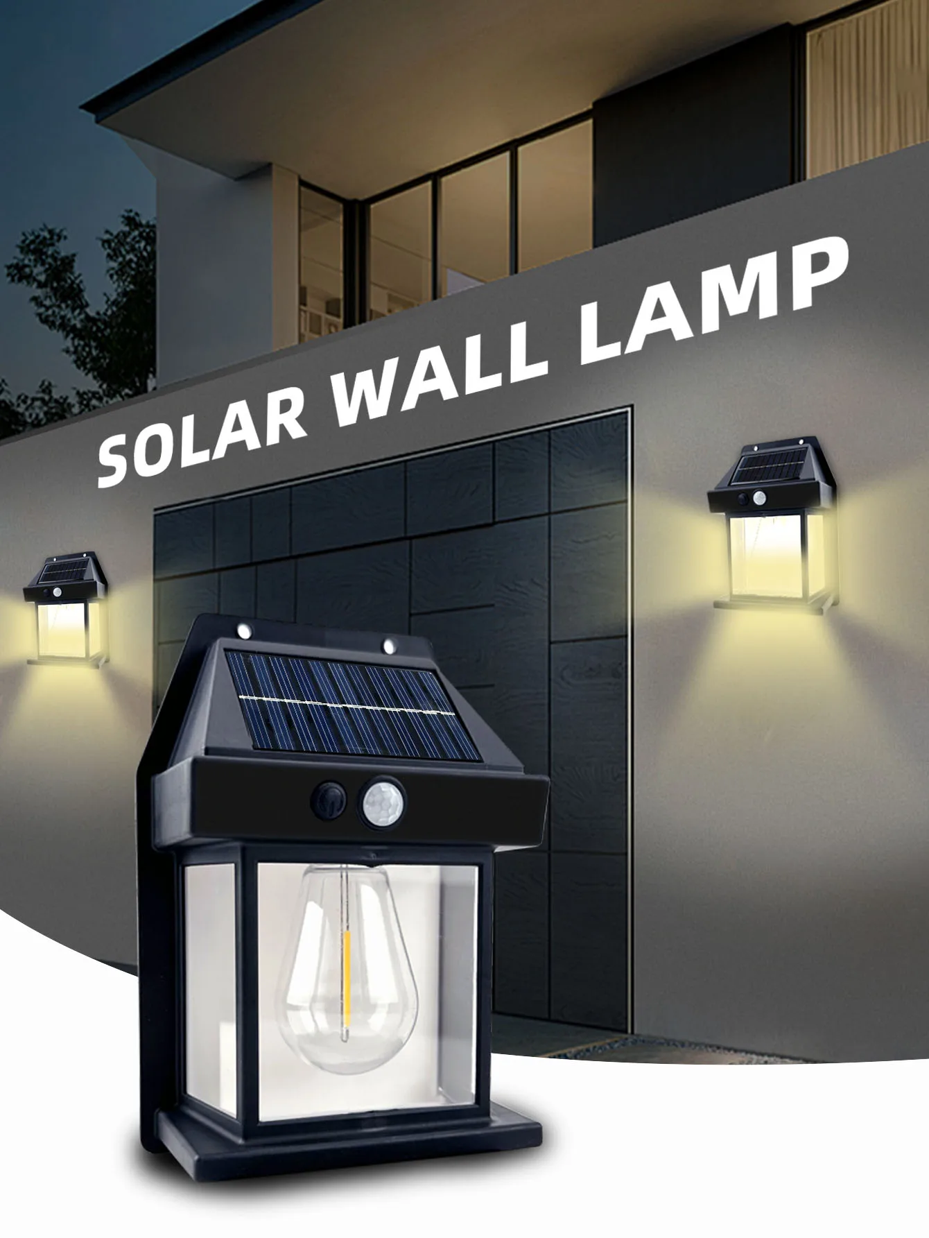 1-2 قطعة من مصابيح فناء الشرفة الشمسية التي يتم التحكم فيها مناسبة لسياج سطح السفينة الخارجية والحديقة المثبتة على الحائط وإضاءة موفرة للطاقة #5