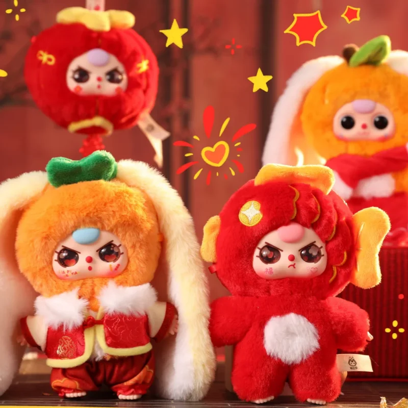 Boneka Vinyl Lucu Seri Tahun Baru Tiga Buah dalam Kotak Misterius, Mainan Trendi Dekorasi Kamar, Hadiah Ulang Tahun untuk Anak Perempuan