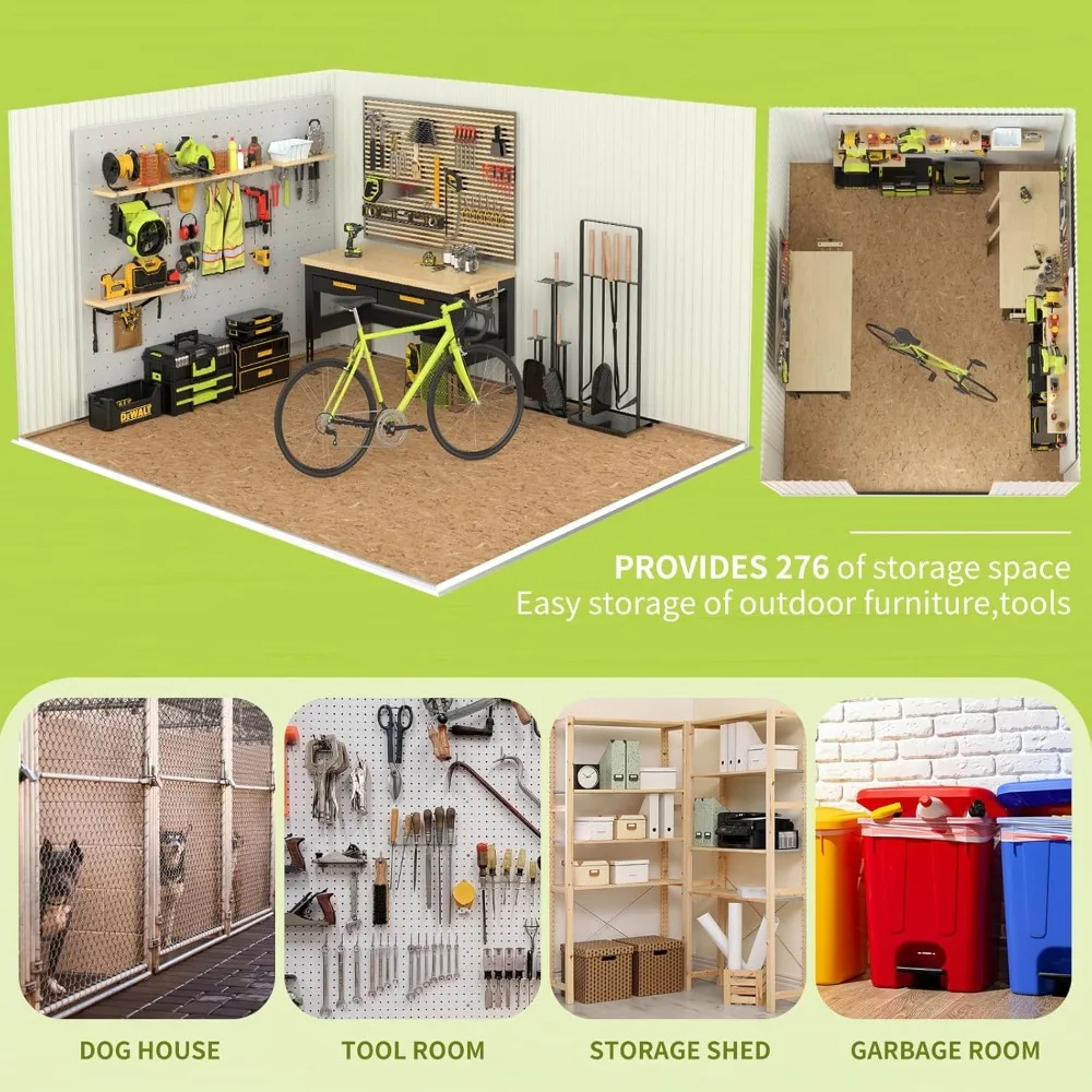

Metal Storage Shed,10x8 Outdoor Storage Building,Large Backyard Sheds with Lockable Doors,Waterproof Outside, Customized