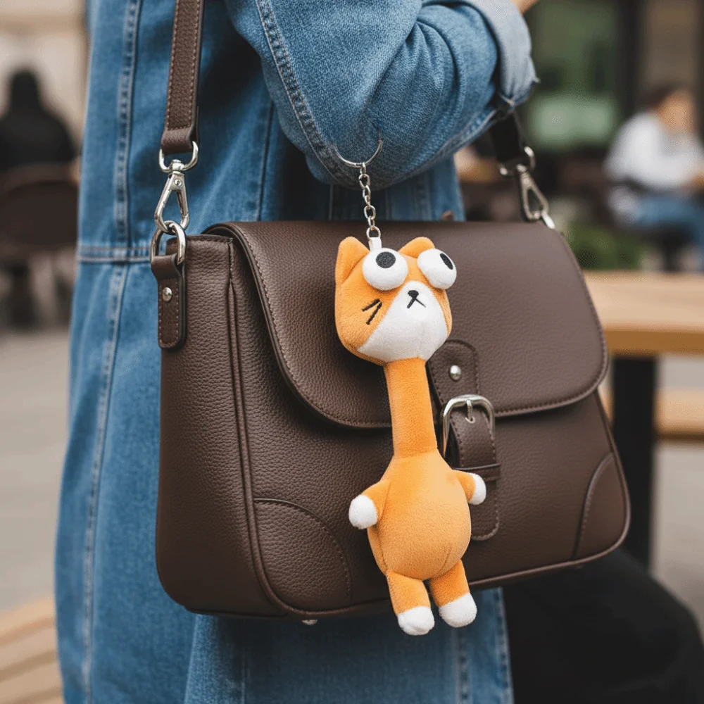 Funny Design Chicken Keychain White Color Cute Style Giraffe Bag Pendant Creative Gift 20CM Pink Pig Pendant Bag Decoration