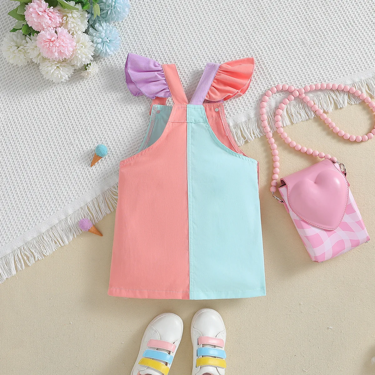 Baby girls colouful dress children's clothing girls overalls skirt new ins baby children's skirt stylish