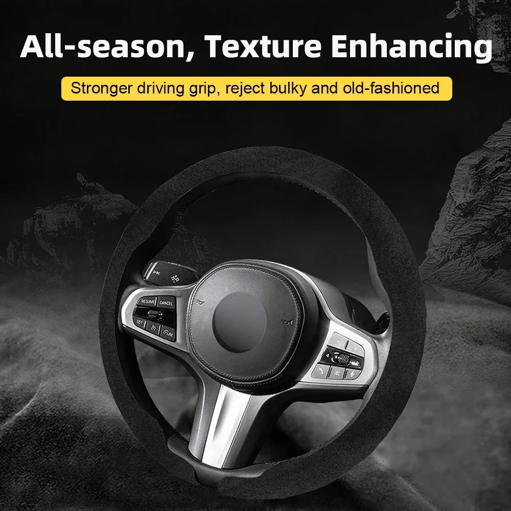 

Napa Cover for All Seasons Auto Steering Wheel Cover Ultra-thin Non-slip D-shaped Round Breathable Car Steering Wheel Protector