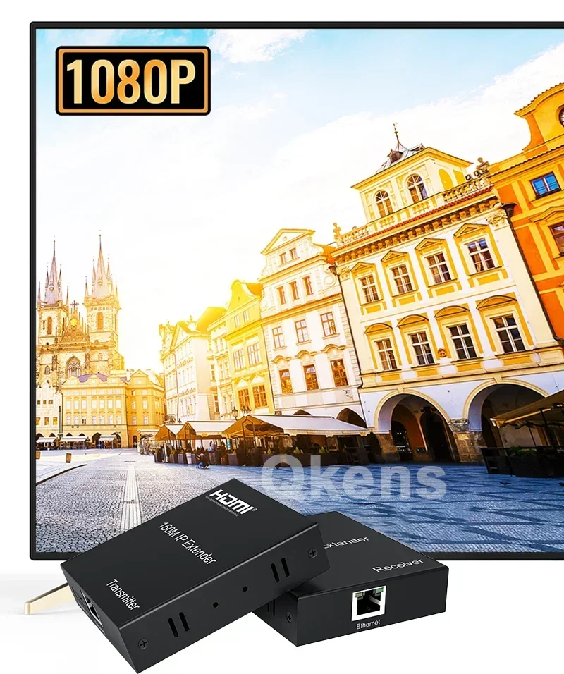 150M HDMI Extender melalui IP TCP Rj45 Cat5e Cat6 kabel 1080P HDMI Ethernet pemancar Video dan penerima N Ke N dengan saklar jaringan