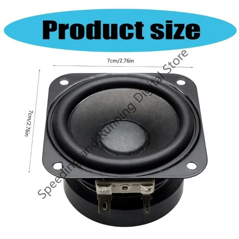 1 قطعة 70x70 مللي متر 2.75 بوصة 4Ohm 15 واط باس المتكلم 70 مللي متر مضخم الصوت مربع المتكلم DIY مسرح الصوت المنزلي