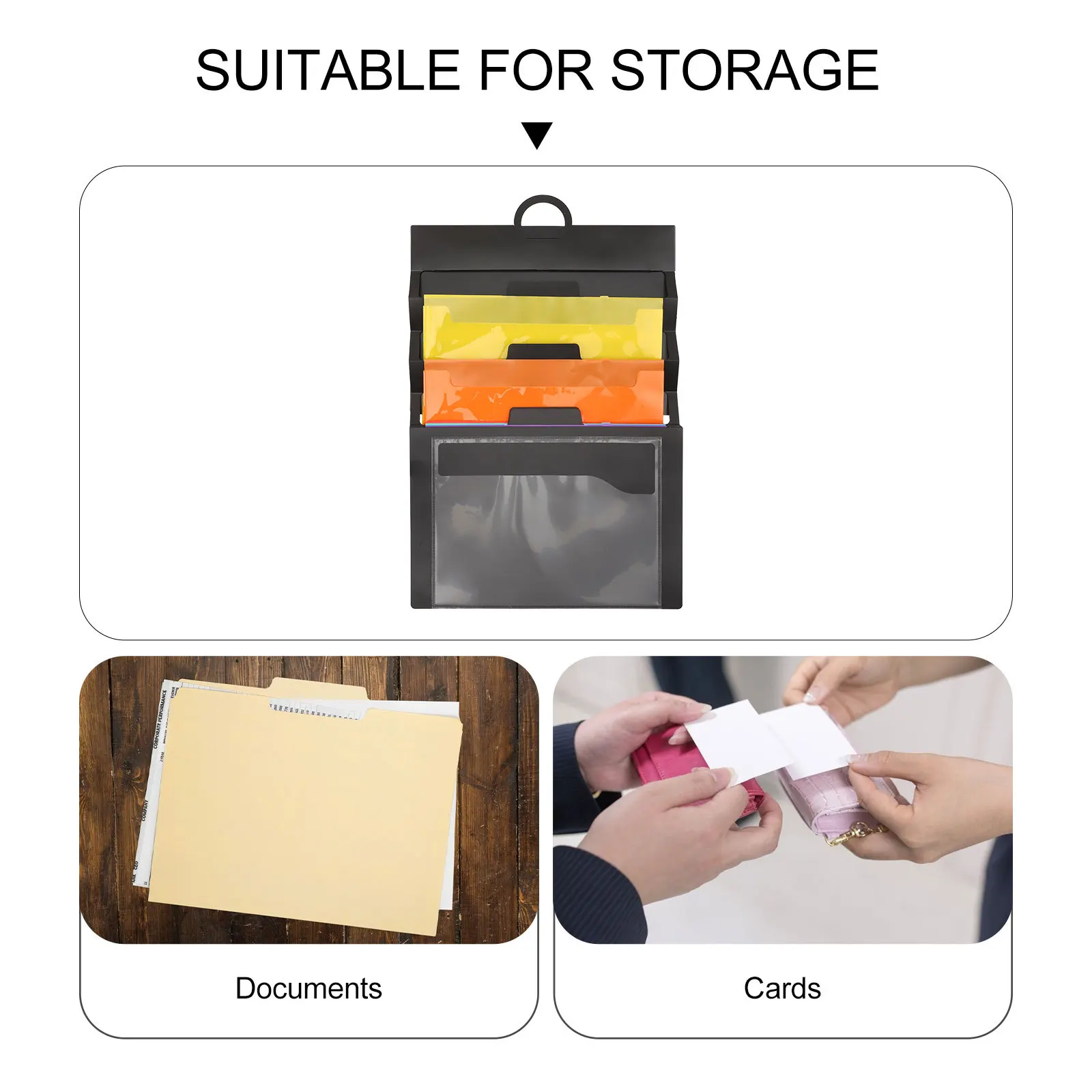 Hanging File Folder Expanding Document Organizer Stylish Portable Waterproof Paper File Storage Bag for Office Home