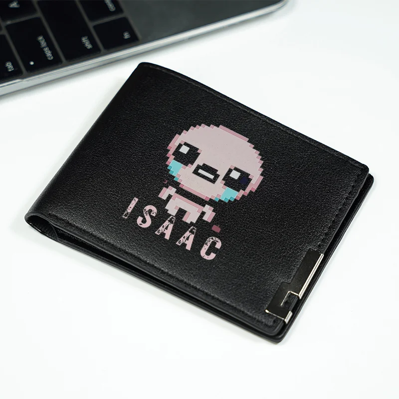 ISAAC PIXEL ART DESIGN PORtafoglio da uomo d'affari in pelle PU leggero DURABILE MINIMALISTA STILE PER L'uso quotidiano
