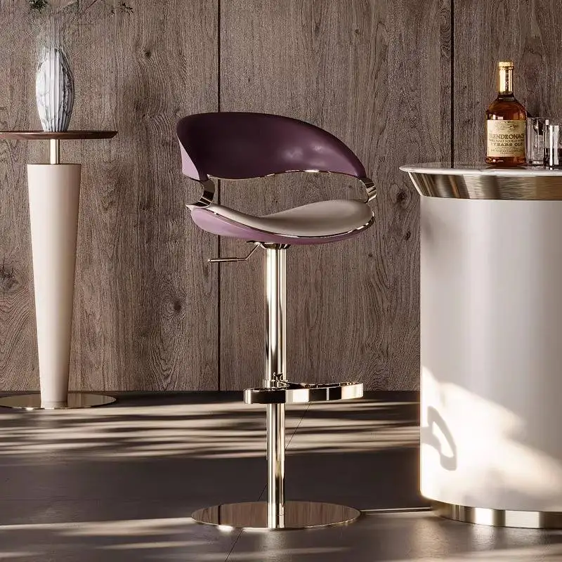 Unique Design Bar Stools Commercial Silver Legs Sturdy Ergonomic Dining Chair Luxury Modern Sillas De Comedor High End Furniture