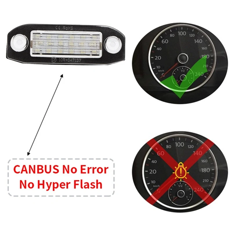 Luz LED superbrillante para matrícula de coche, accesorio Canbus para Volvo S80, XC90, S40, V60, XC60, S60, C70, V50, XC70, V70, blanco, 2 piezas