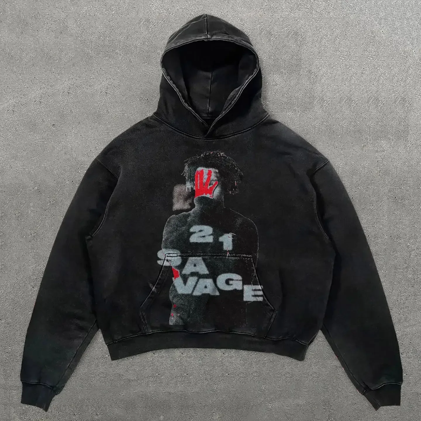 New 21 Savage print Hoodie Vintage High Quality Streetwear Y2K Oversized Loose Harajuku Casual Sweatshirt Tracksuit Men Clothing