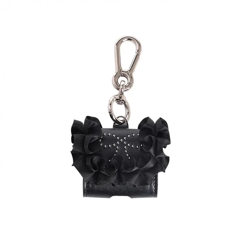 Funda original para auriculares de cuero con encaje y lazo, adecuada para auriculares Bluetooth inalámbricos de Apple