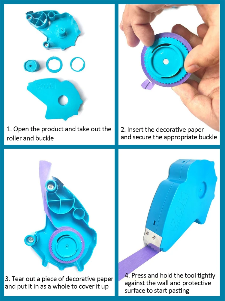 Imagem -05 - Máquina Aplicadora de Fita Adesiva Atualizada Fita para Reparar e Embelezar Rachaduras em Azulejo Fita Adesiva com Ferramenta de Corte