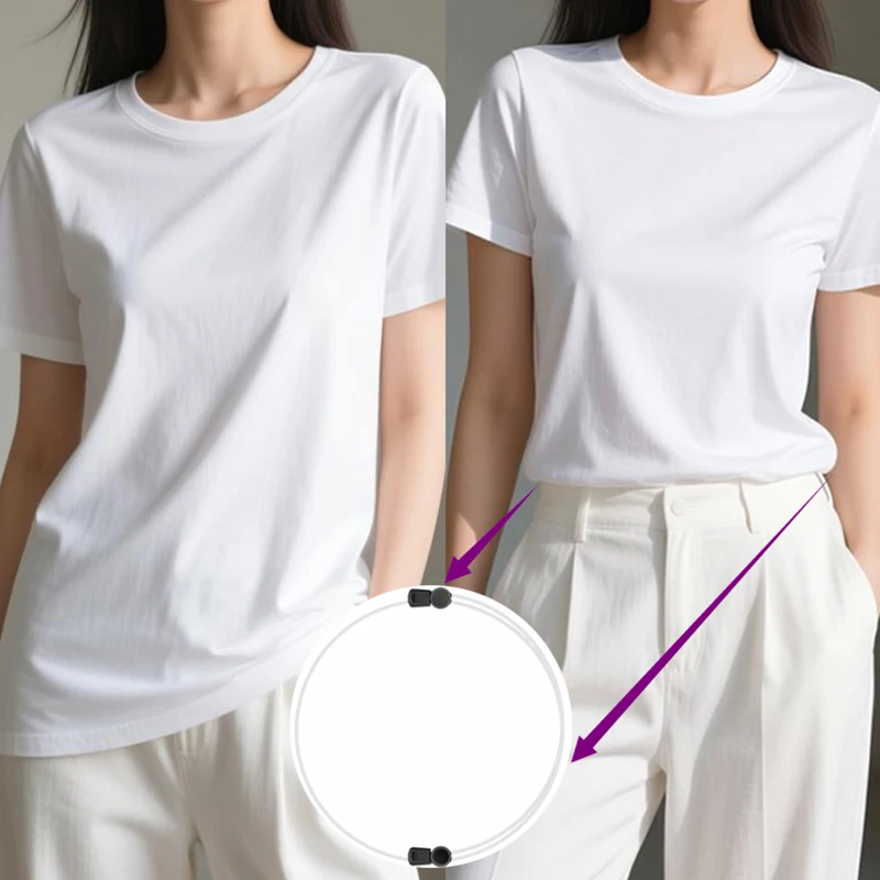 3Pcs Adjustable Elastic Crop Tuck Tool Band Women Fashion Clothing Accessory For Shirt Summer Instant Waist Slimming Non-Slip