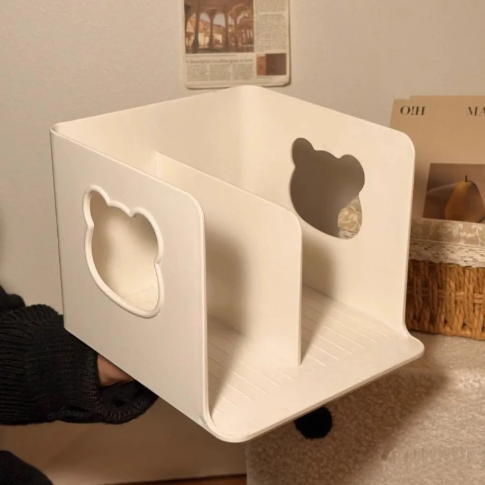Cartoon Multi-layer Book Stand Divide Design hollow Bear Desktop Bookshelf Storage Rack Student