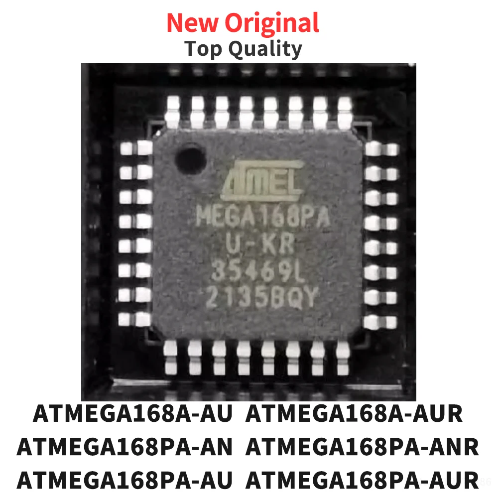 (1 Piece) ATMEGA168A-AU ATMEGA168A-AUR ATMEGA168PA-AN ATMEGA168PA-ANR ATMEGA168PA-AU ATMEGA168PA-AUR QFP-32 New Original