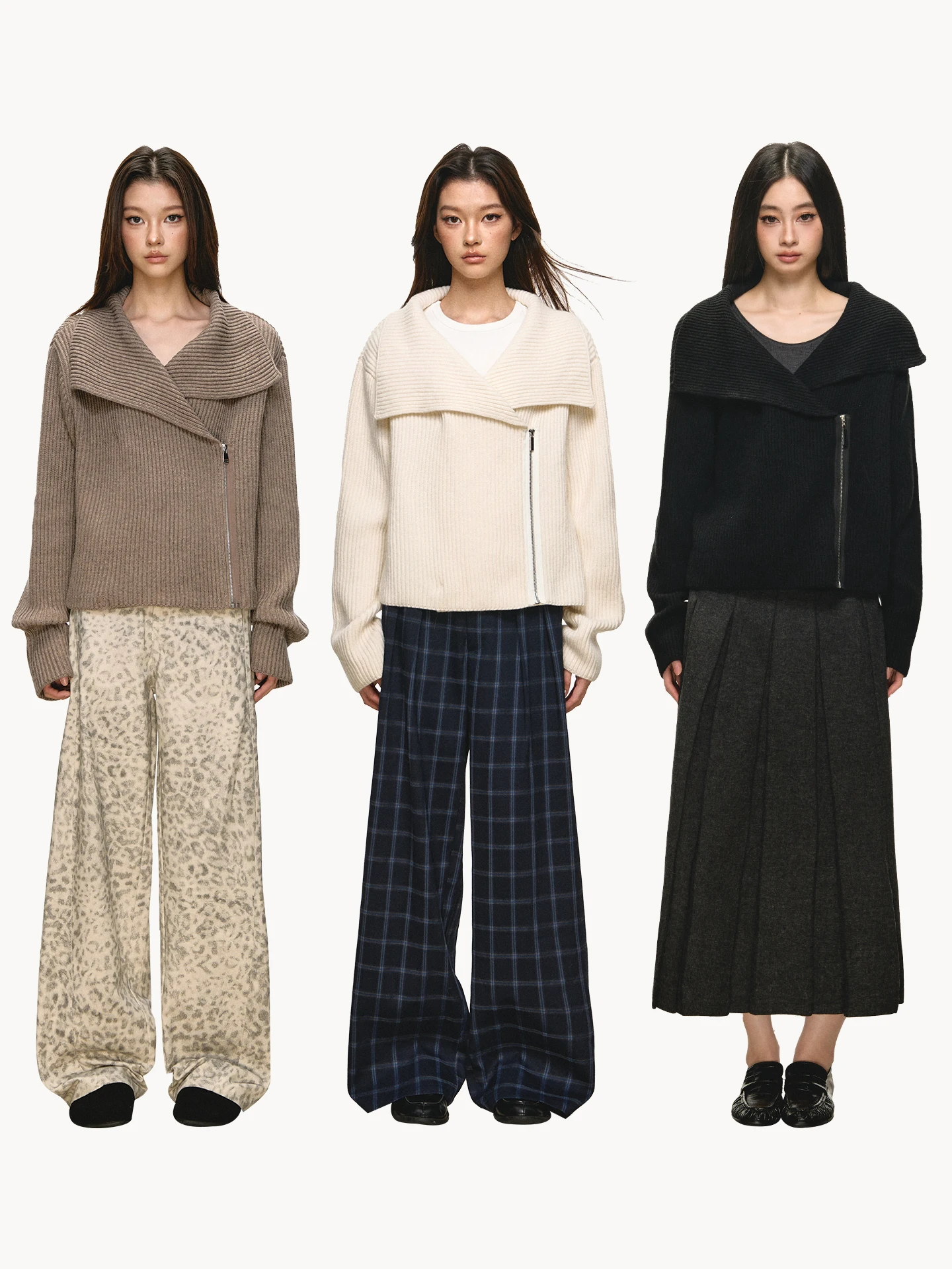 

Anna Aneae на молнии Ne вязаный свитер пальто женский весна осень нерегулярный дизайн желтовато-коричневый открытый кардиган длинный све свитер с v-образным вырезом