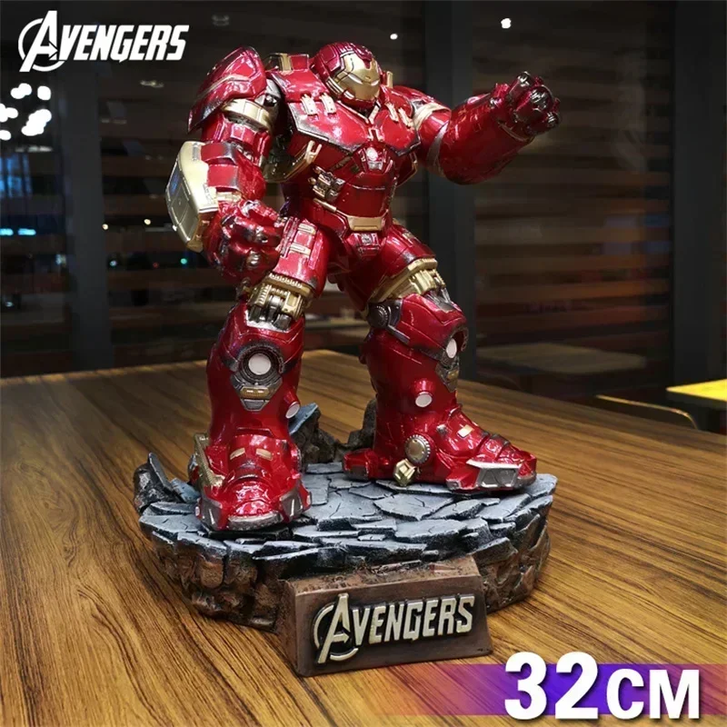 32cm Marvel Avengers Hulkbuster Action Figure Super Hero Resin Statue Anime Peripheral Model Ornament Collection Artware Gift