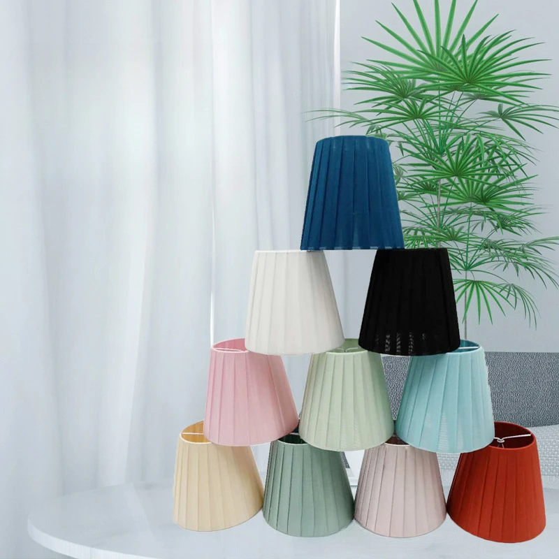 Farbe Lampen schirm Stoff Lampen schirm blau rosa Kronleuchter Shell Cover Schlafzimmer Wand leuchte DIY Beleuchtung Zubehör