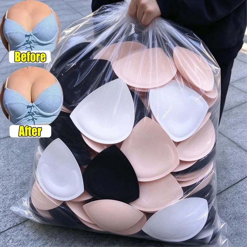 Triangle Sponge Push Up Bra Pads Set Women Invisible Insert Swimsuit Bikini Breast Enhancers Chest Cup Pads Accessories