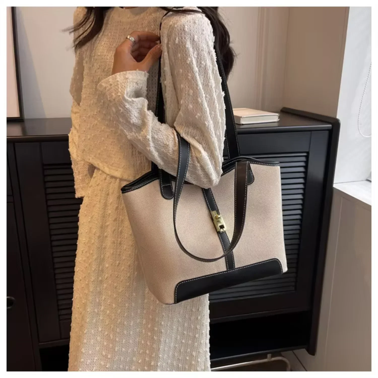 كتف قماش نسائي عصري عالي الجودة مع حقائب حمل نسائية ذات سعة كبيرة