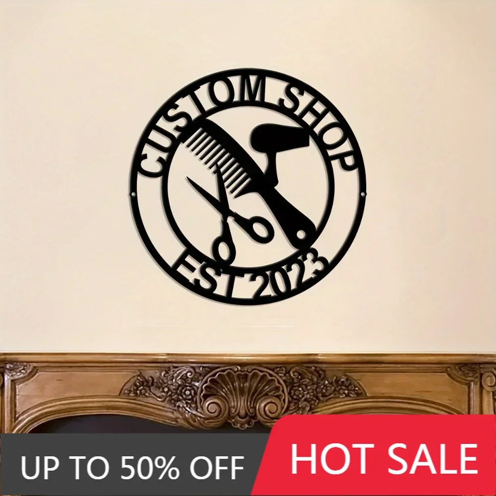 

1PC Exclusive Handmade Customizable Barber Shop Metal Sign Personalized Vintage Iron Plaque Wall Art for Home Office Creative Gi