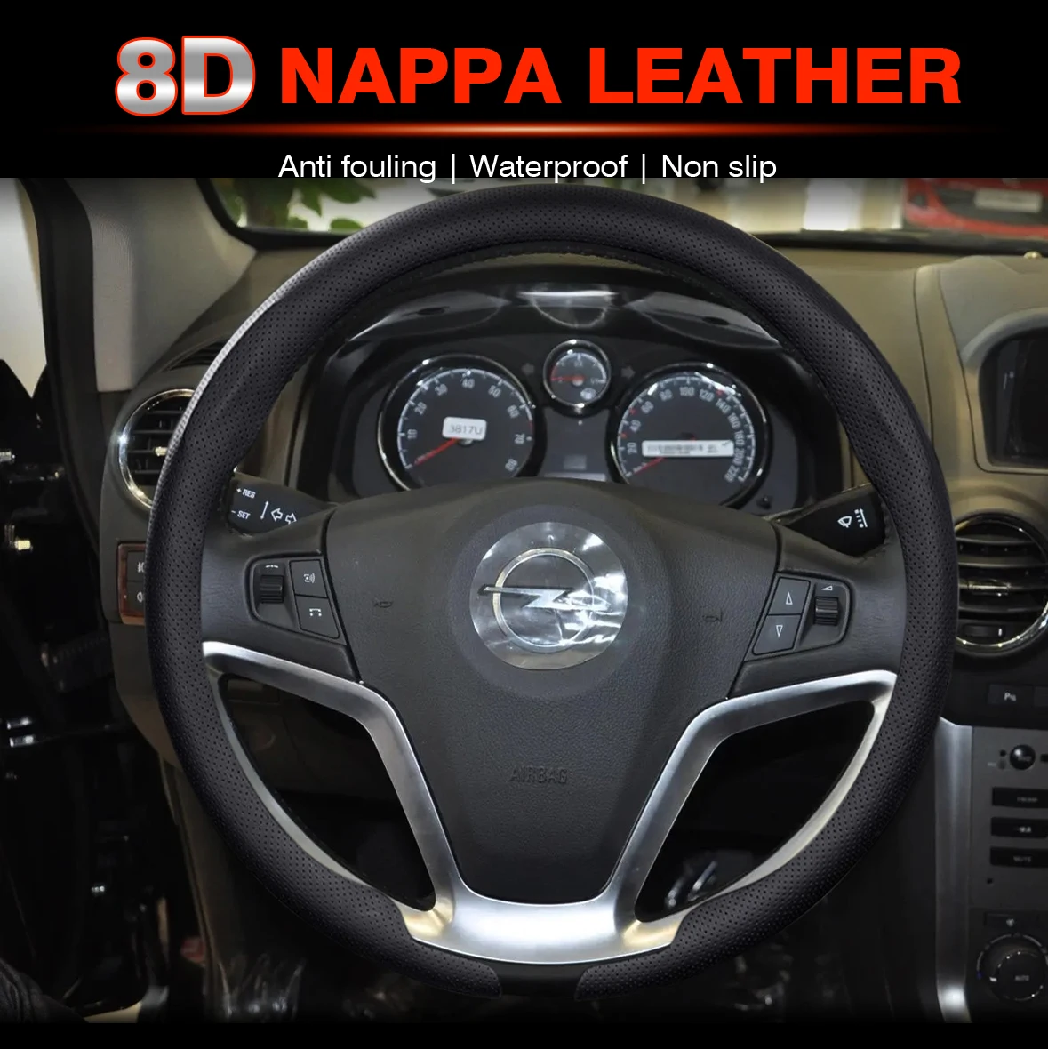 

Nappa leather Car Steering Wheel Cover For Opel Corsa Astra Insignia Aglia Ampera GT X Crossland X Mokka Zafira Auto Accessories