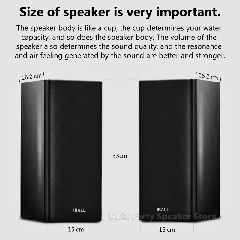 60W High Power Wooden 2.0 Passive Speaker 1.5 Inch Tweeter 4 Inch Woofer Speaker Bookshelf Hifi Speaker for TV PC Computer