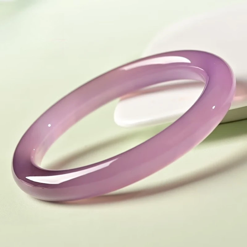 

High Ice Powder Purple Chalcedony Bracelet, Fashionable and Simple Ethnic Style Jade Bracelet