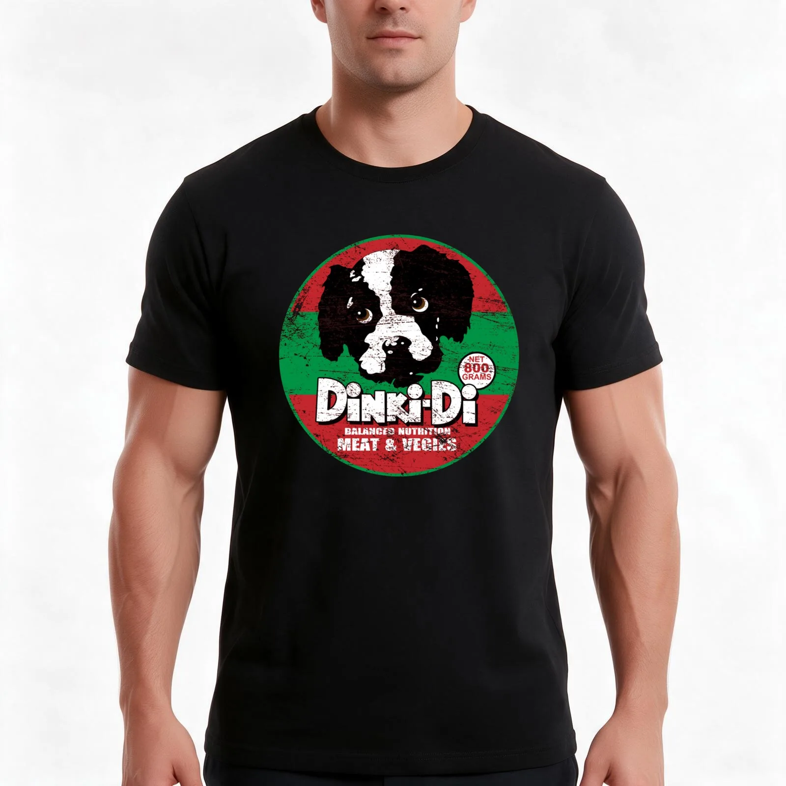 Dinki Di Dog Food T-Shirt Summer Casual Cotton Tee Oversized Streetwear Tops Vintage Graphic Print Loose Fit Short Sleeve